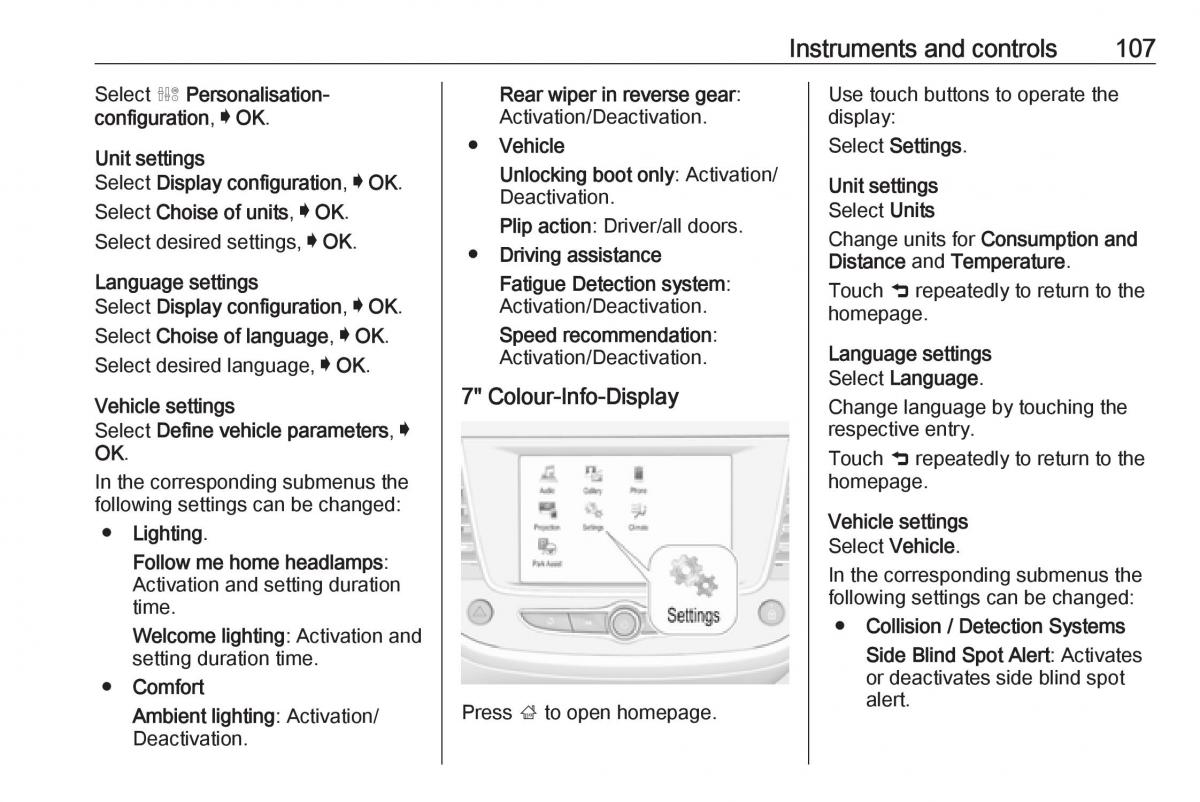 Opel Grandland X owners manual / page 109