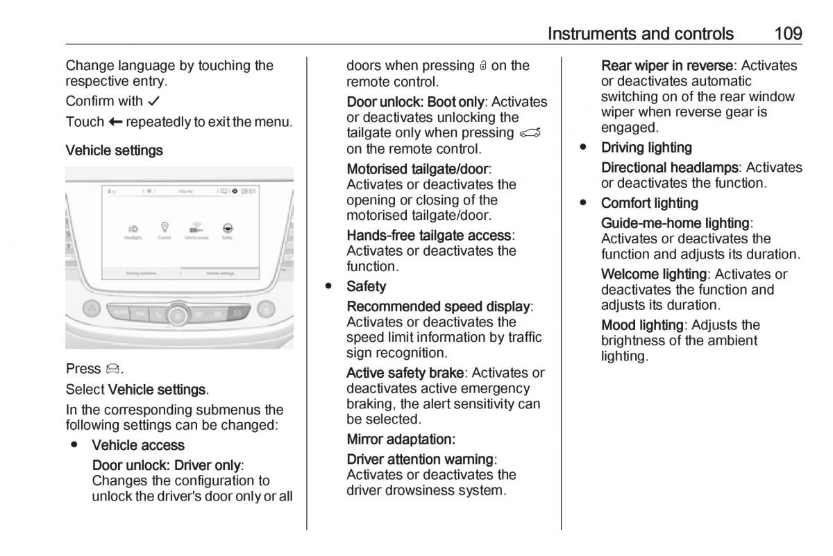 Opel Grandland X owners manual / page 111