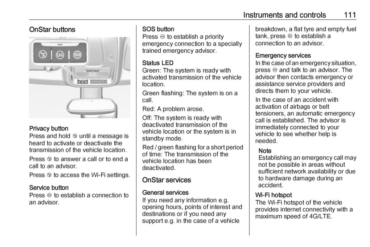 Opel Grandland X owners manual / page 113
