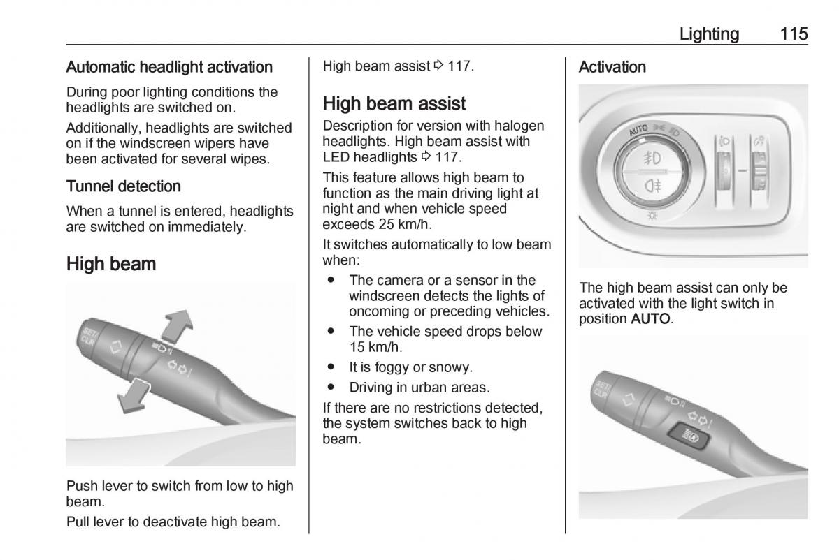 Opel Grandland X owners manual / page 117