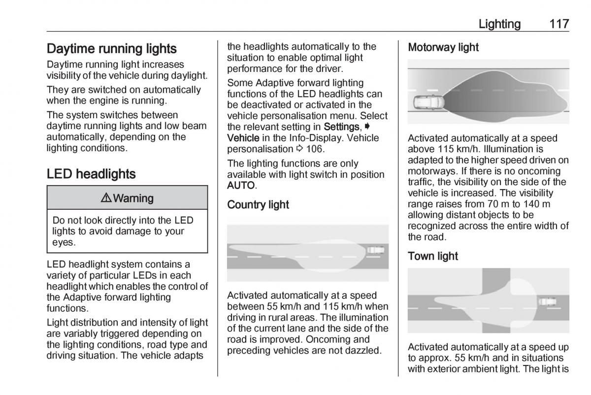 Opel Grandland X owners manual / page 119