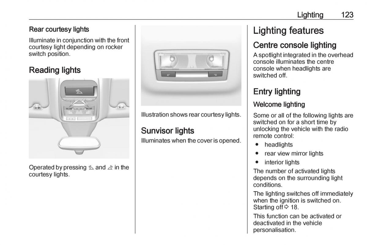 Opel Grandland X owners manual / page 125