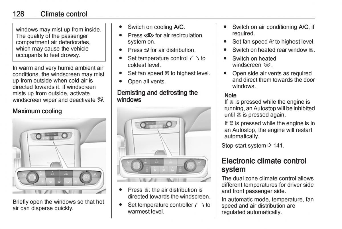 Opel Grandland X owners manual / page 130