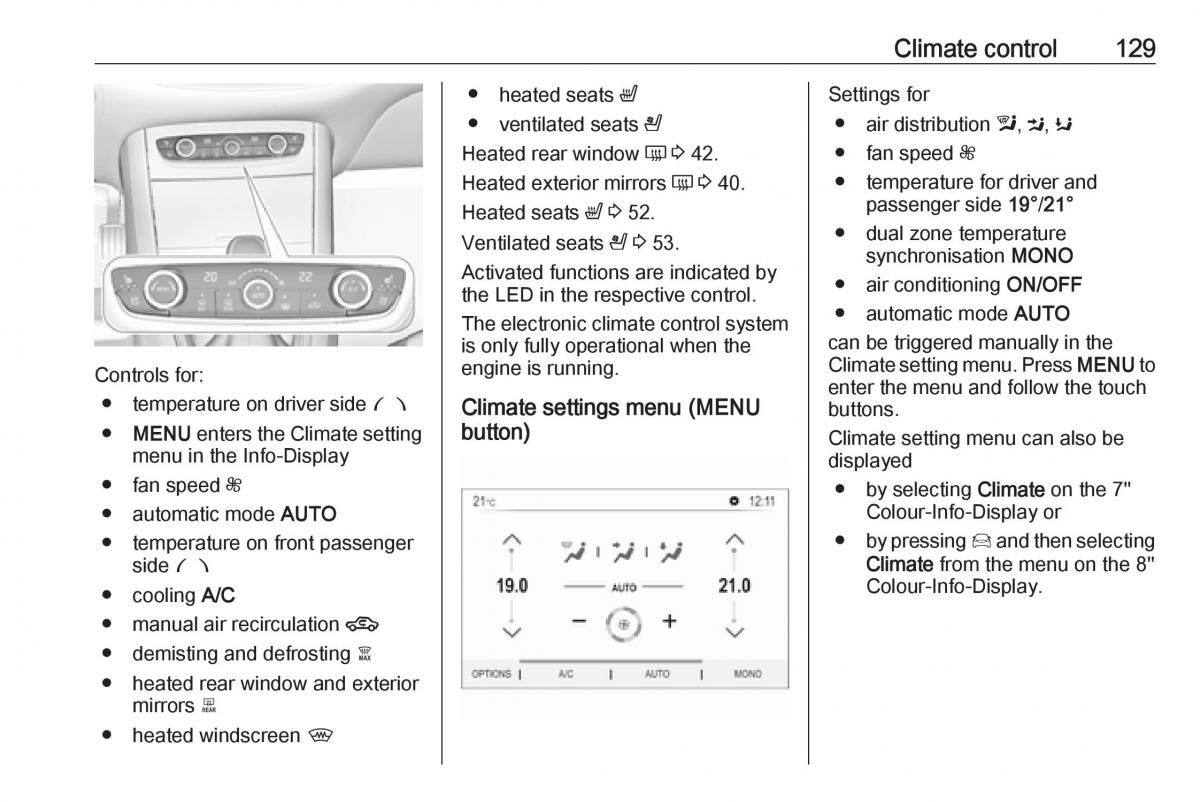 Opel Grandland X owners manual / page 131