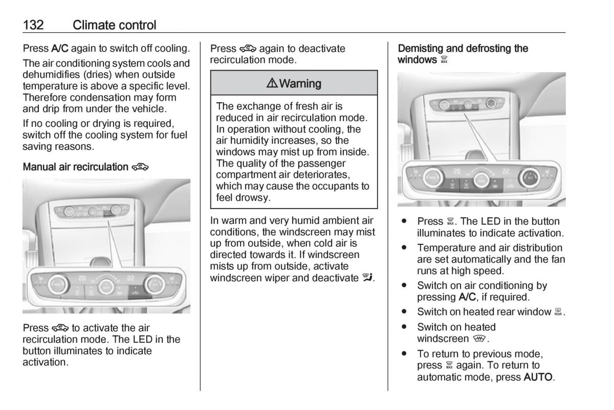 Opel Grandland X owners manual / page 134