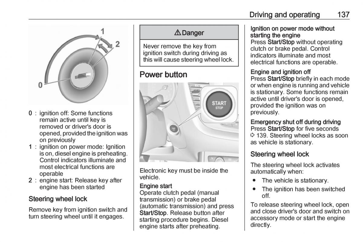 Opel Grandland X owners manual / page 139