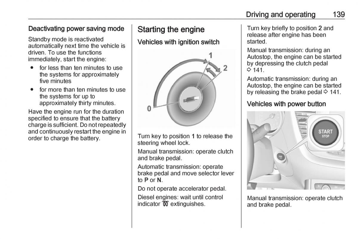 Opel Grandland X owners manual / page 141