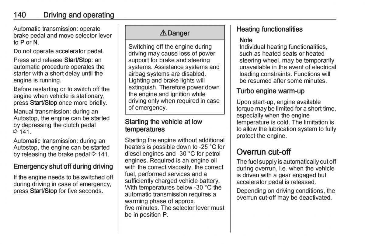 Opel Grandland X owners manual / page 142