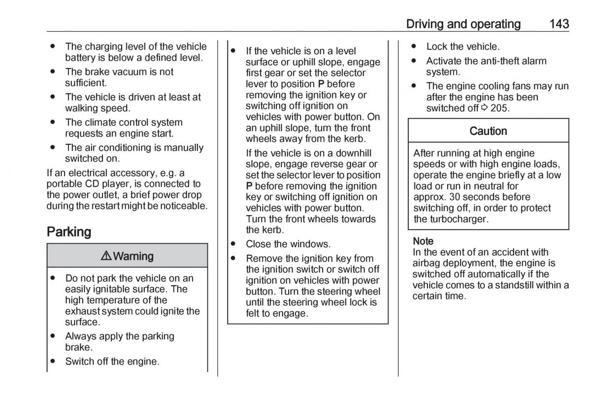 Opel Grandland X owners manual / page 145