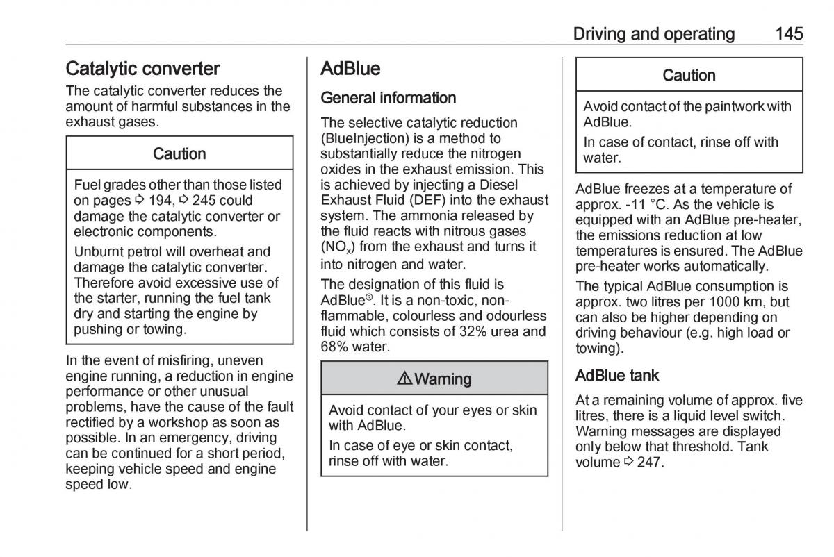 Opel Grandland X owners manual / page 147