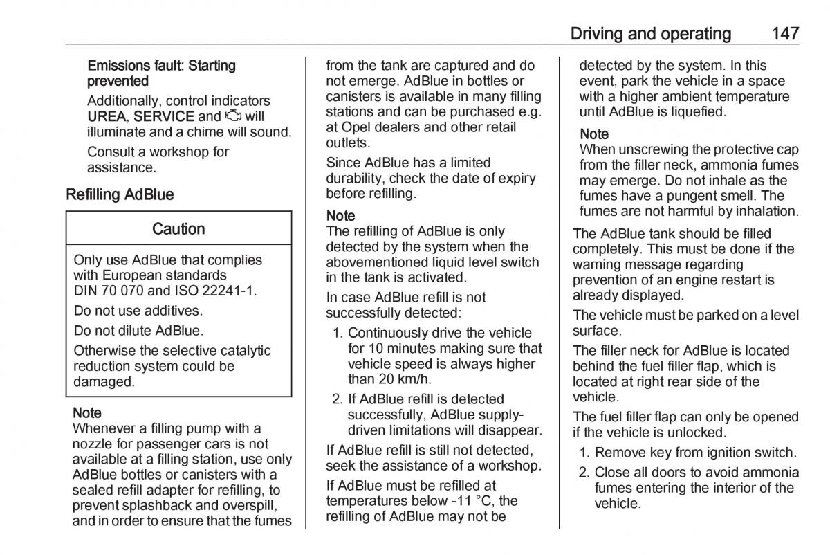 Opel Grandland X owners manual / page 149