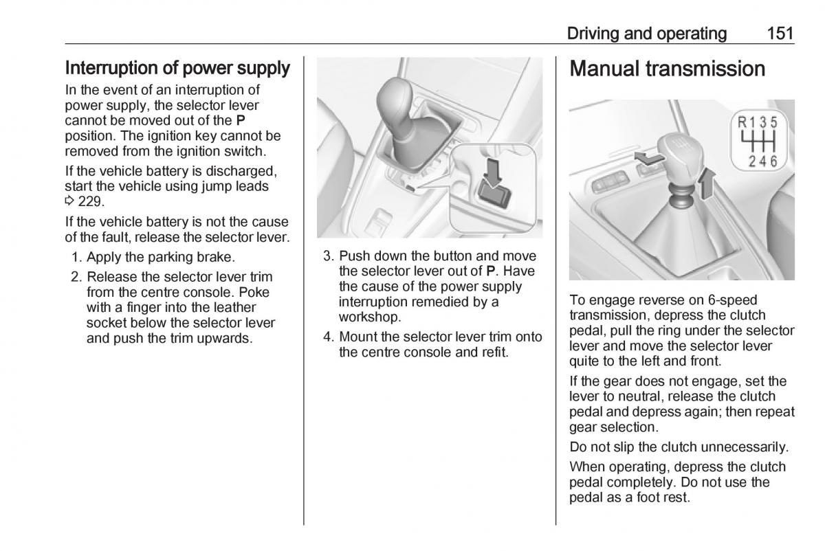 Opel Grandland X owners manual / page 153