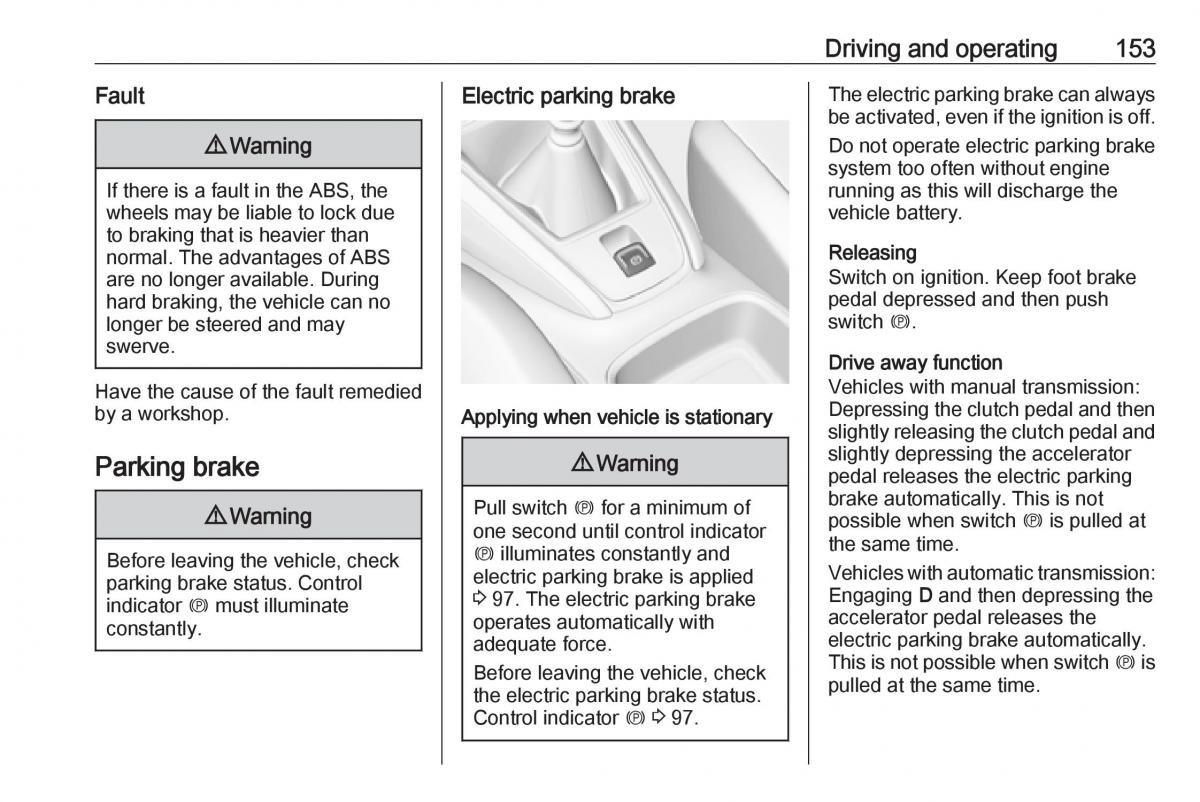 Opel Grandland X owners manual / page 155