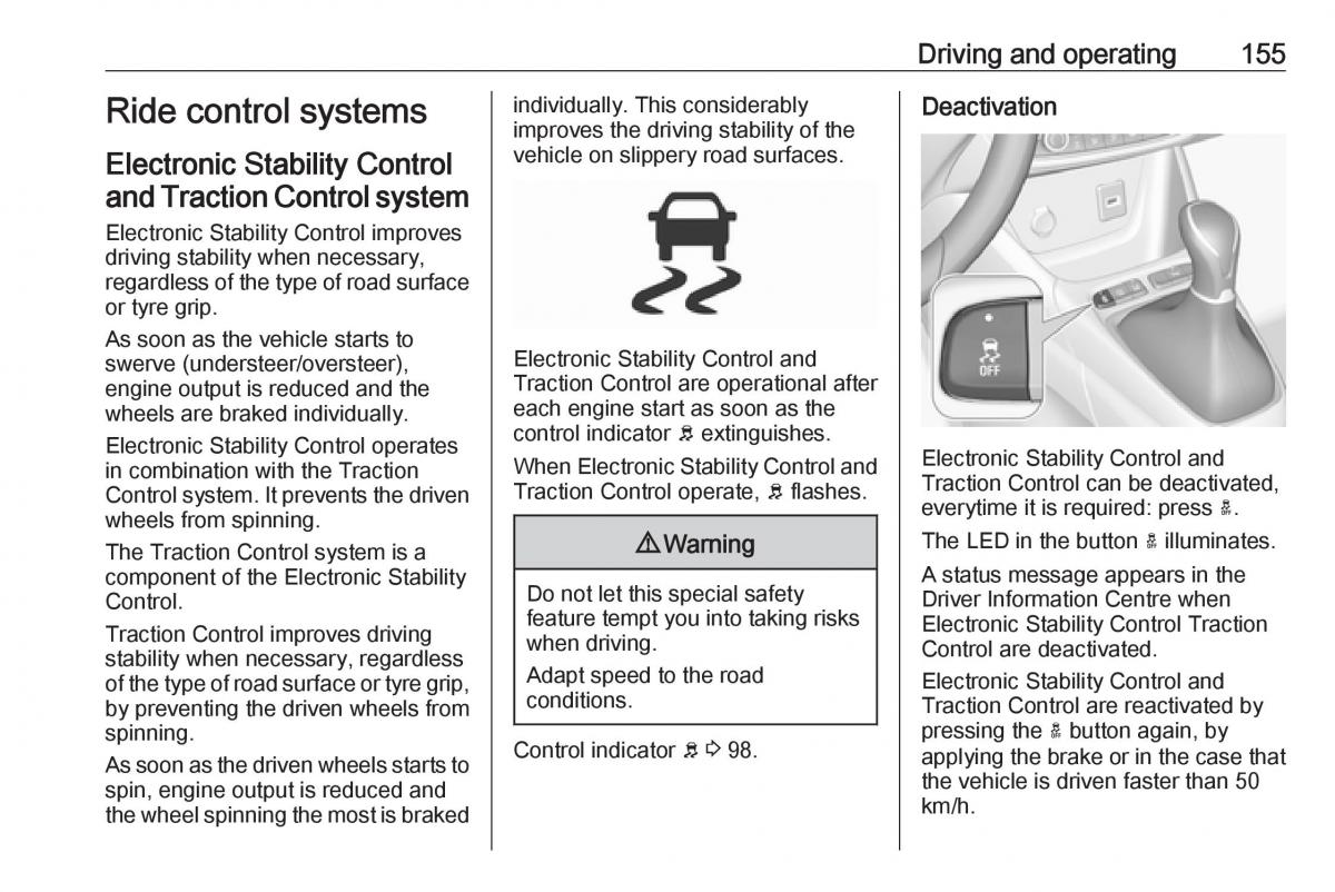 Opel Grandland X owners manual / page 157