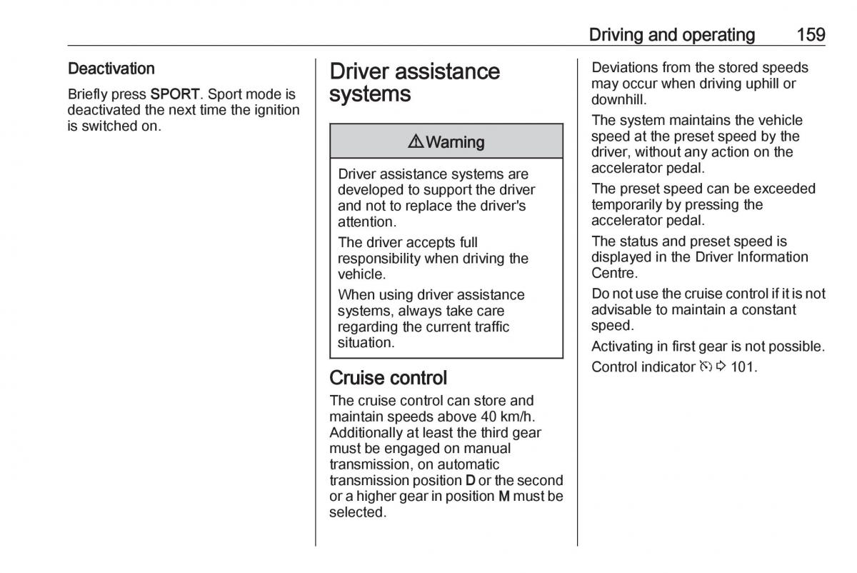 Opel Grandland X owners manual / page 161