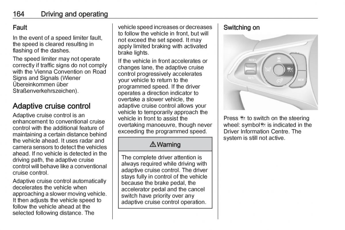 Opel Grandland X owners manual / page 166