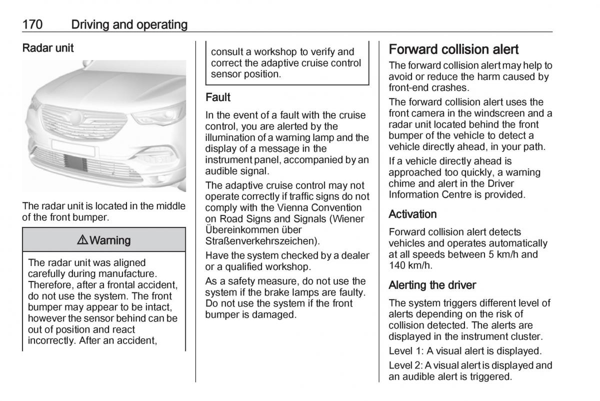 Opel Grandland X owners manual / page 172