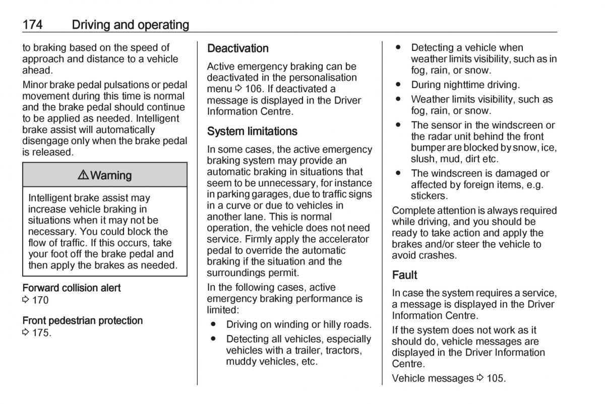 Opel Grandland X owners manual / page 176