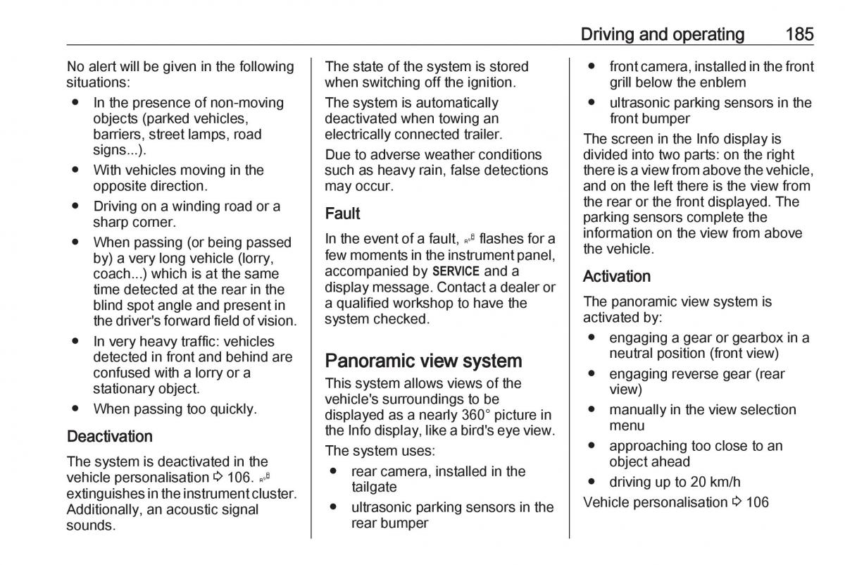 Opel Grandland X owners manual / page 187