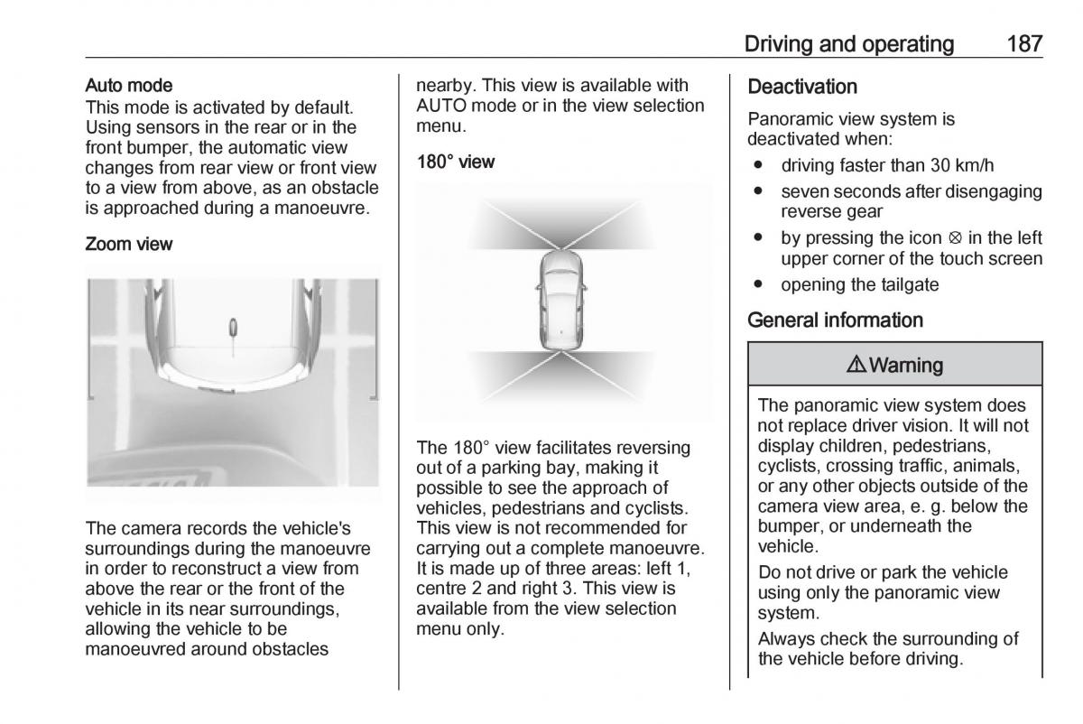 Opel Grandland X owners manual / page 189