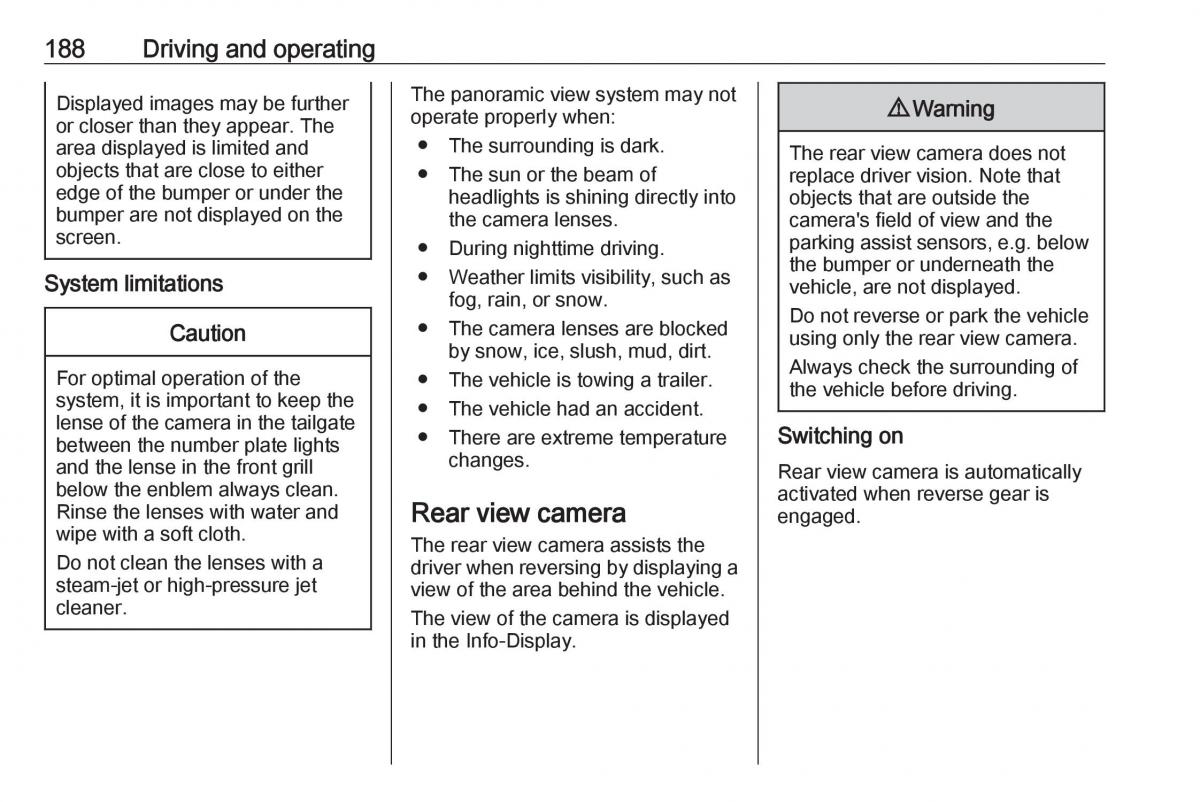 Opel Grandland X owners manual / page 190