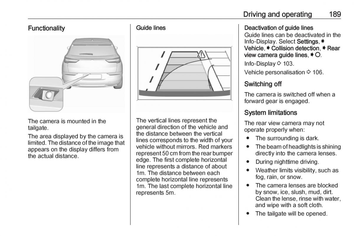 Opel Grandland X owners manual / page 191