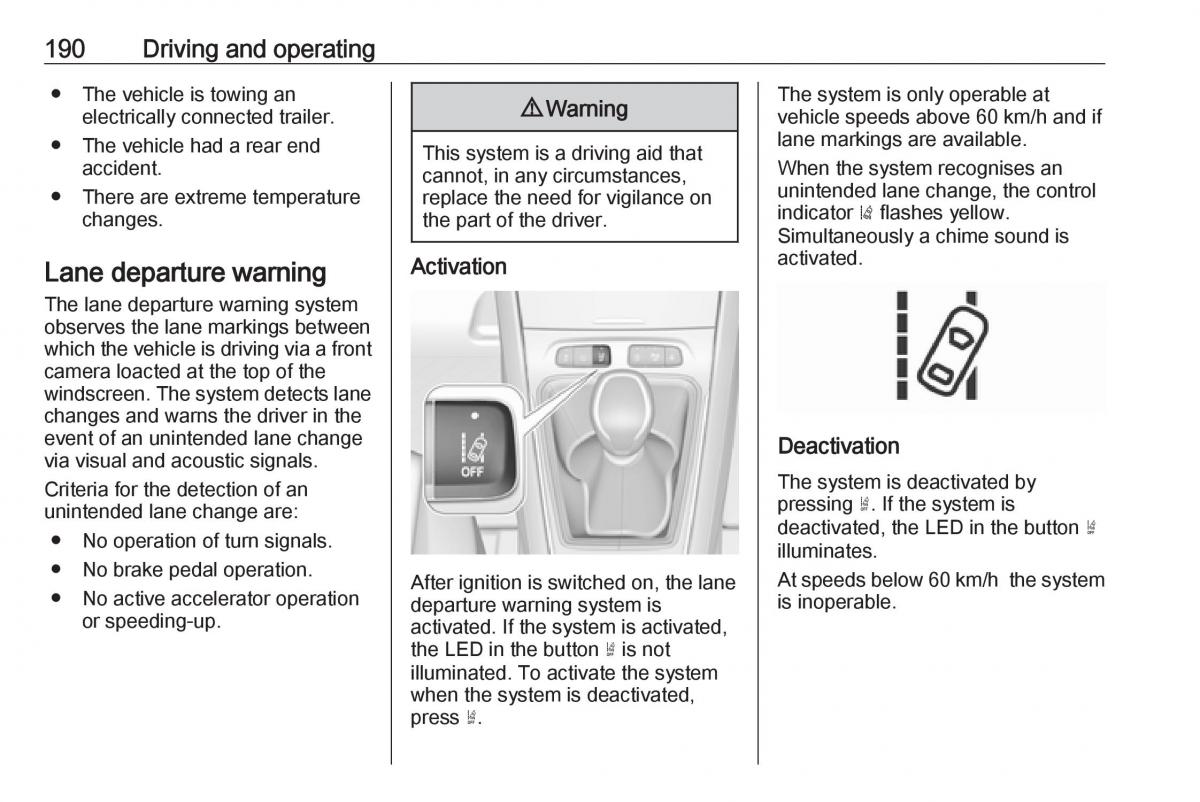 Opel Grandland X owners manual / page 192