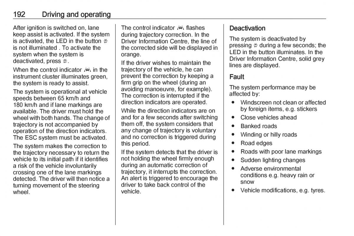 Opel Grandland X owners manual / page 194