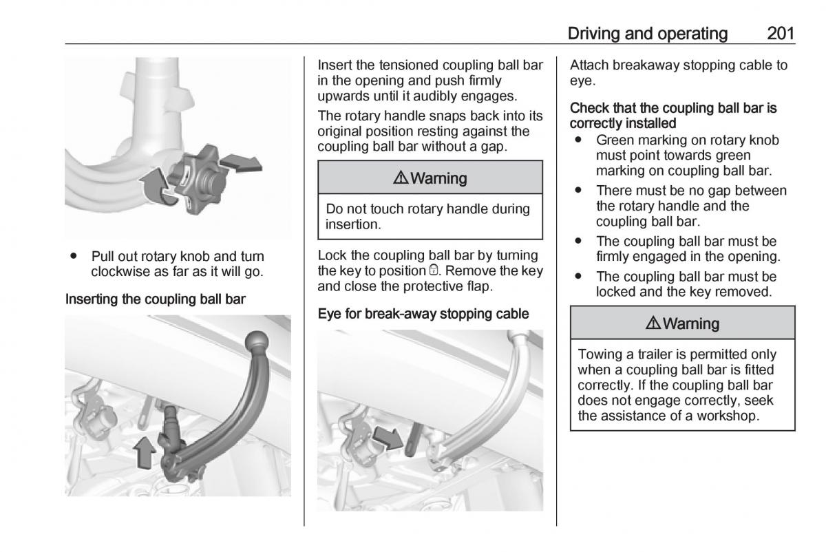 Opel Grandland X owners manual / page 203