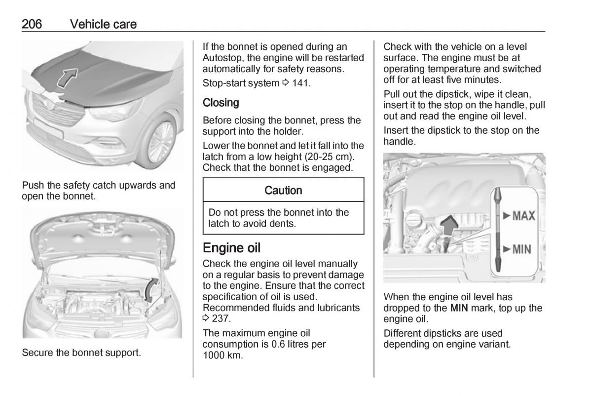 Opel Grandland X owners manual / page 208