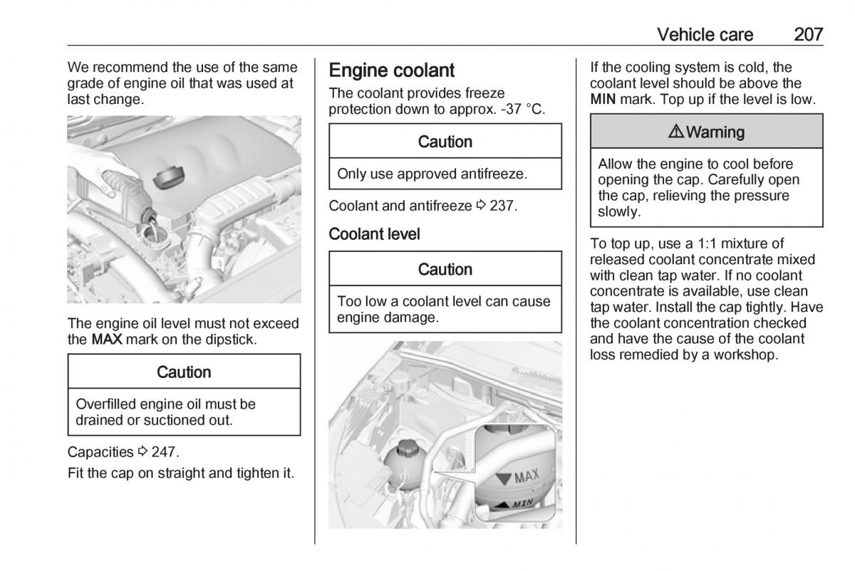 Opel Grandland X owners manual / page 209