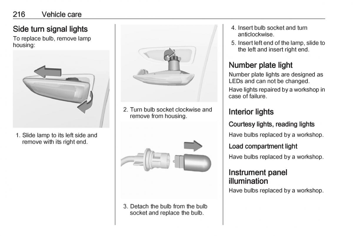 Opel Grandland X owners manual / page 218