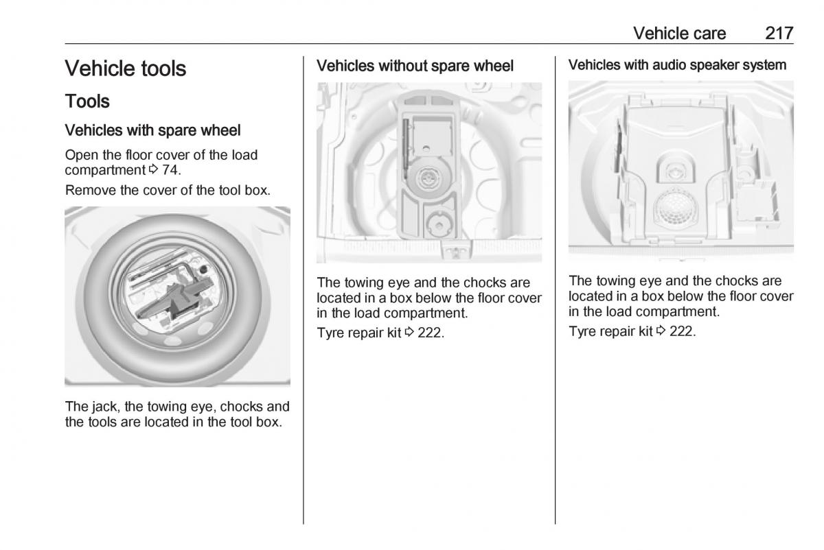 Opel Grandland X owners manual / page 219