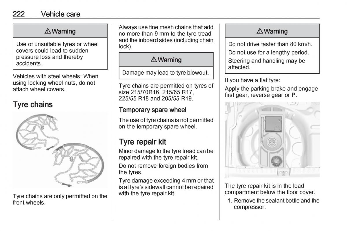 Opel Grandland X owners manual / page 224