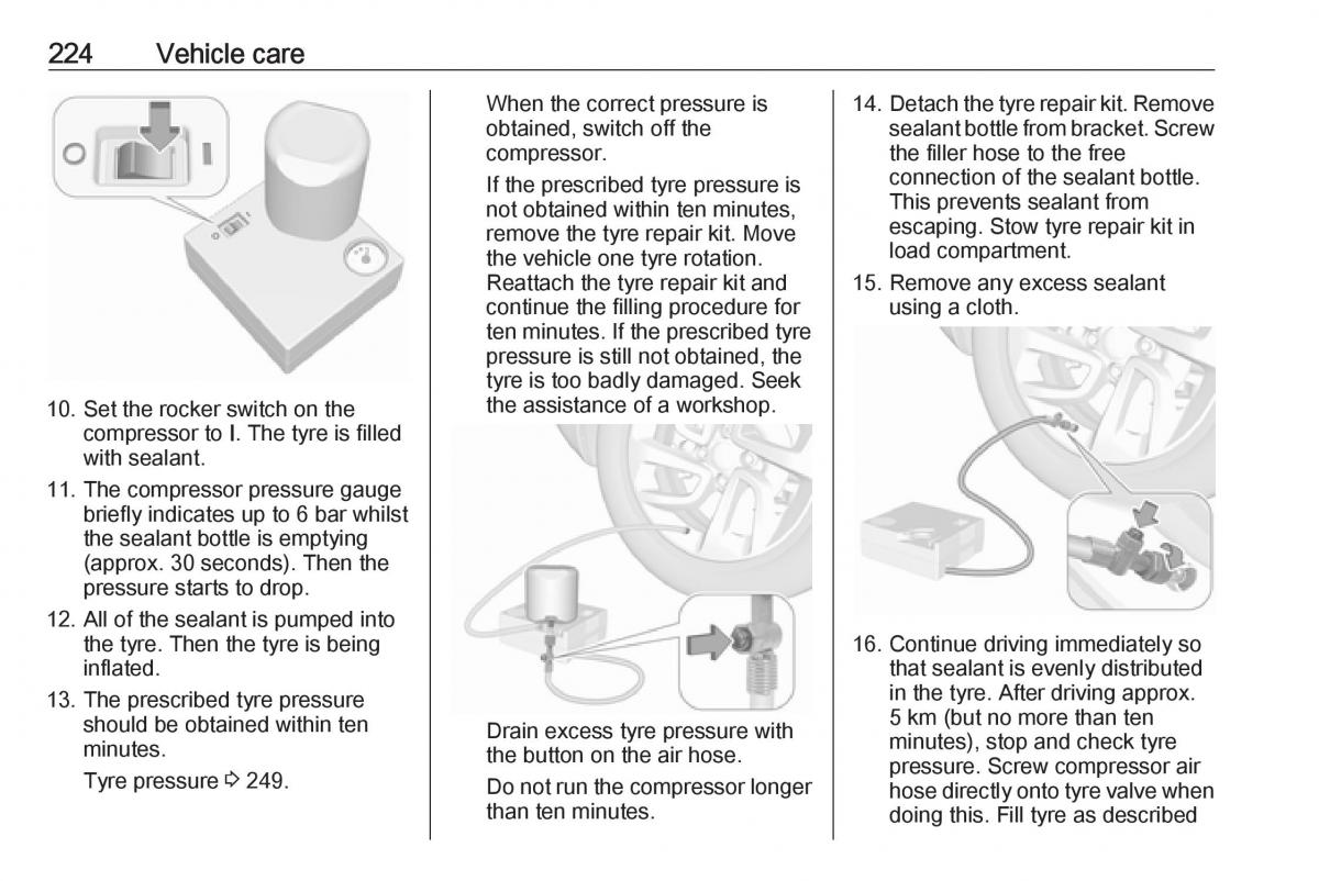 Opel Grandland X owners manual / page 226