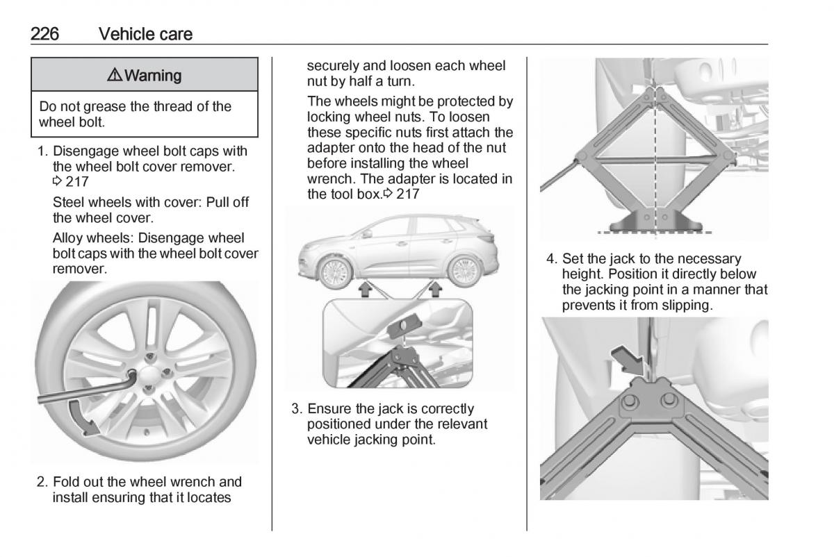 Opel Grandland X owners manual / page 228