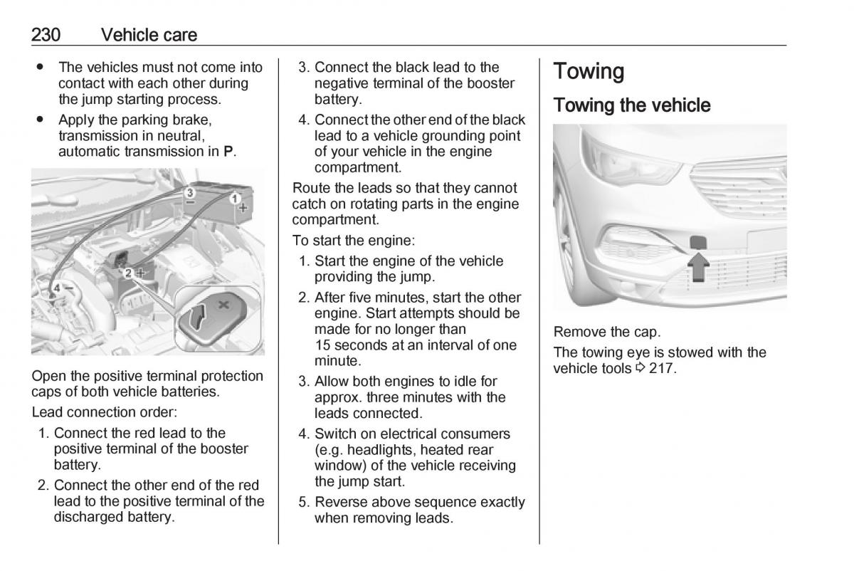 Opel Grandland X owners manual / page 232