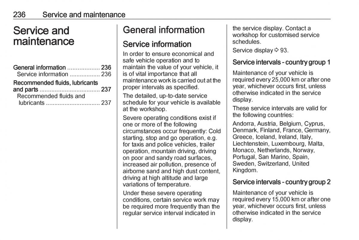 Opel Grandland X owners manual / page 238