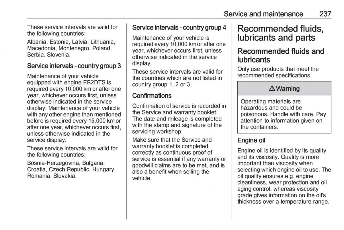 Opel Grandland X owners manual / page 239