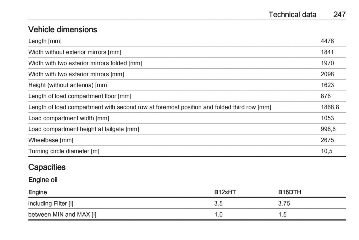 Opel Grandland X owners manual / page 249