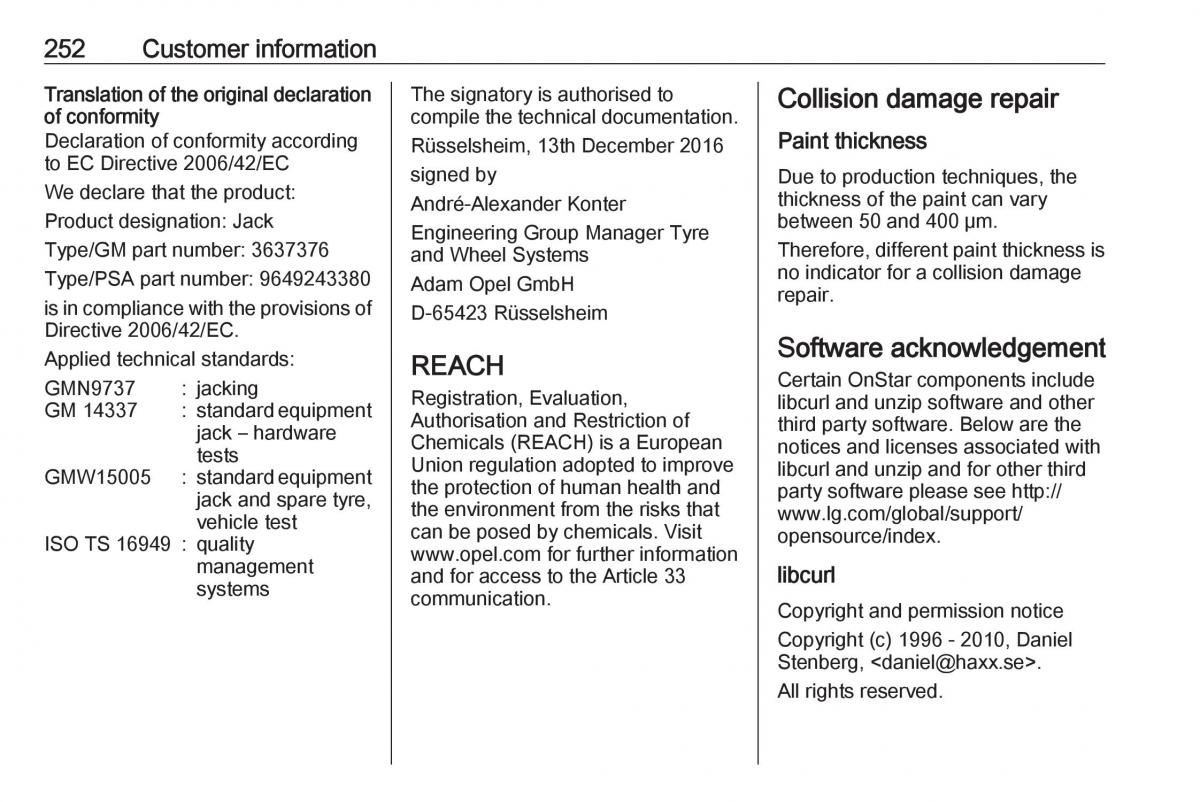 Opel Grandland X owners manual / page 254