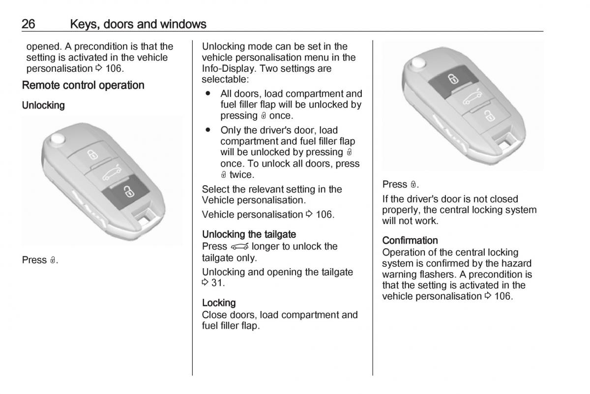 Opel Grandland X owners manual / page 28