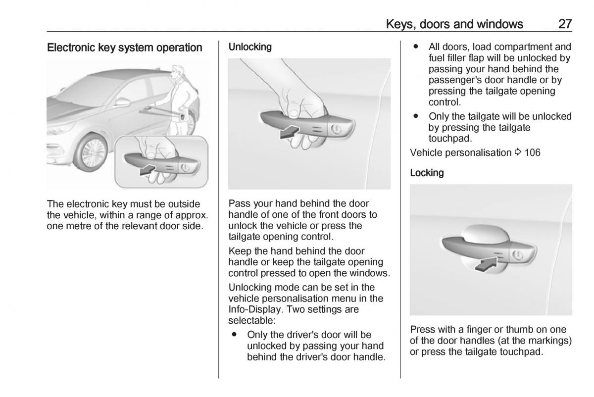 Opel Grandland X owners manual / page 29