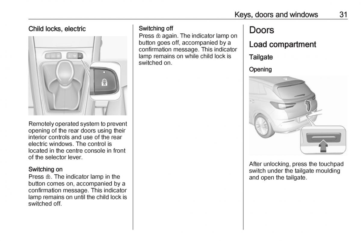 Opel Grandland X owners manual / page 33