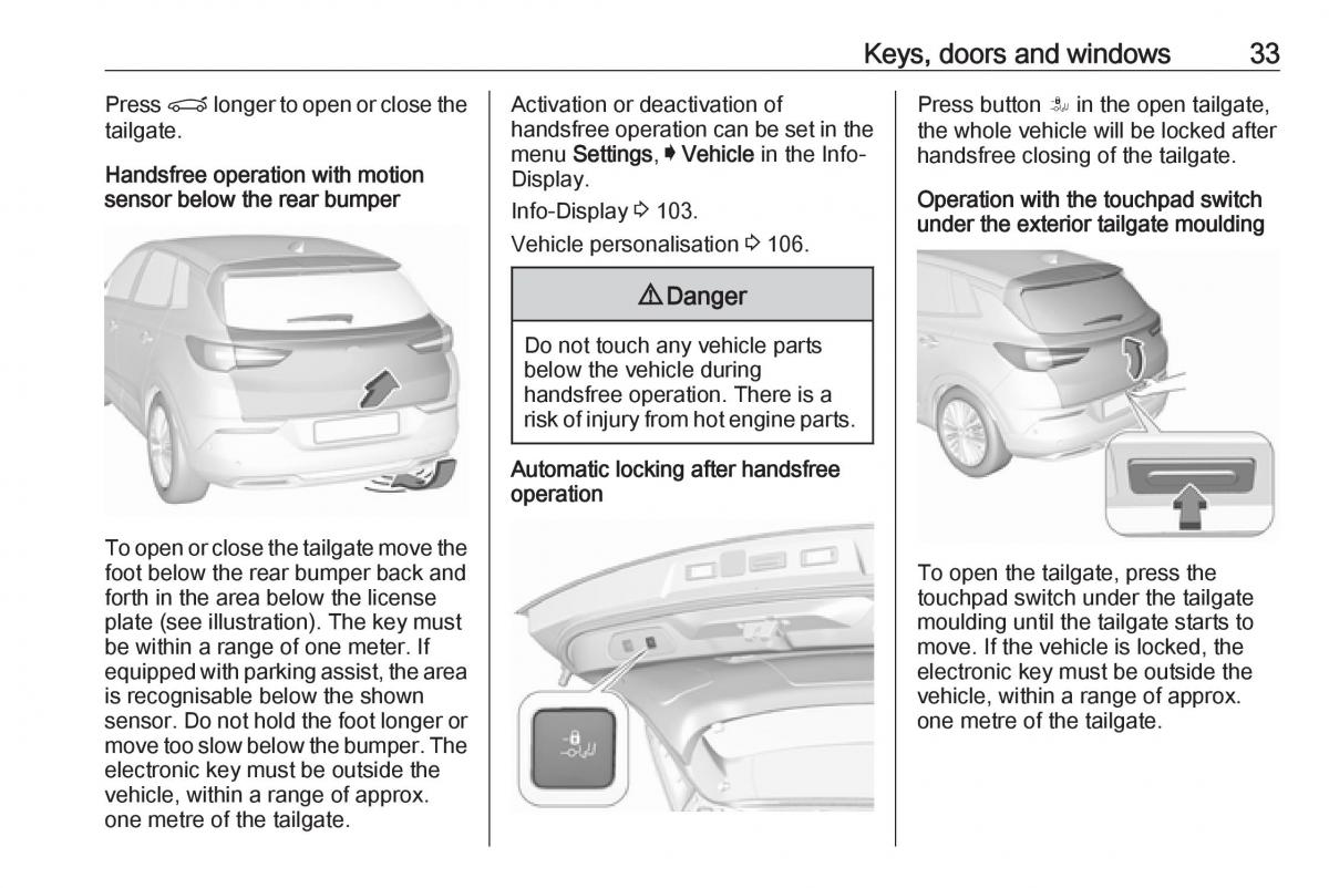 Opel Grandland X owners manual / page 35