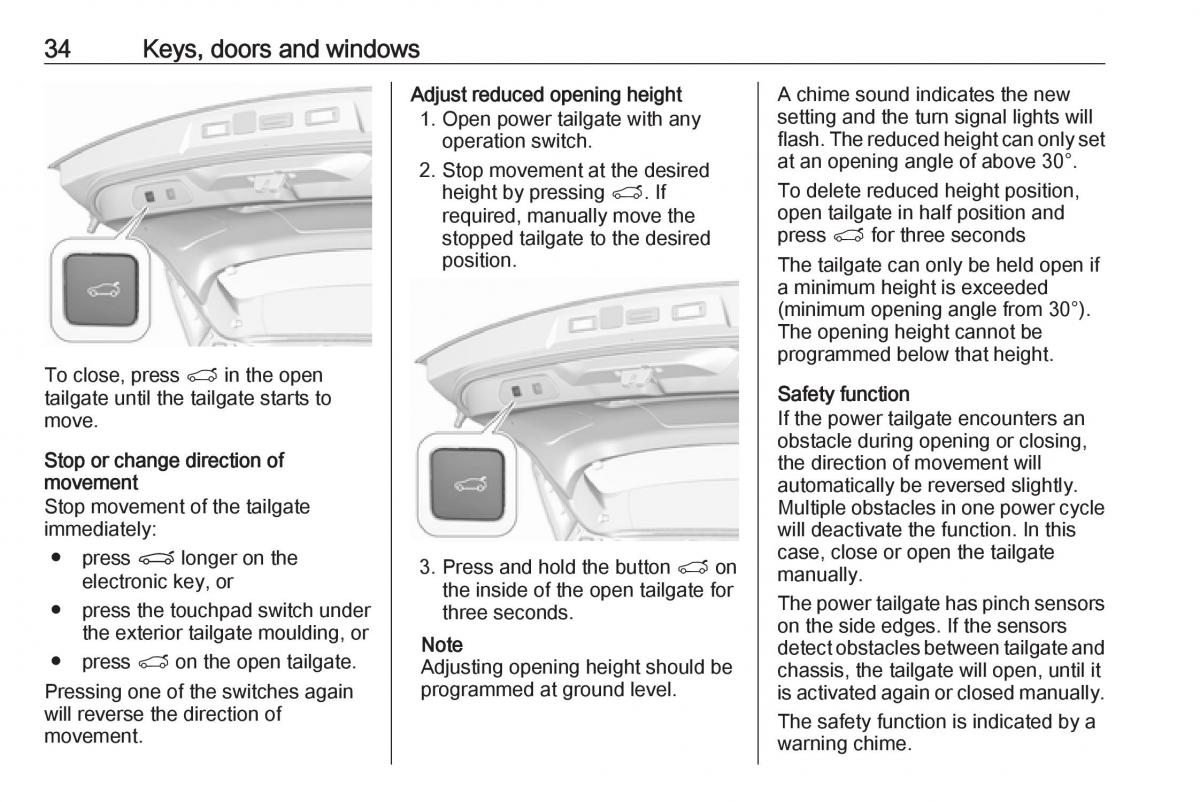 Opel Grandland X owners manual / page 36