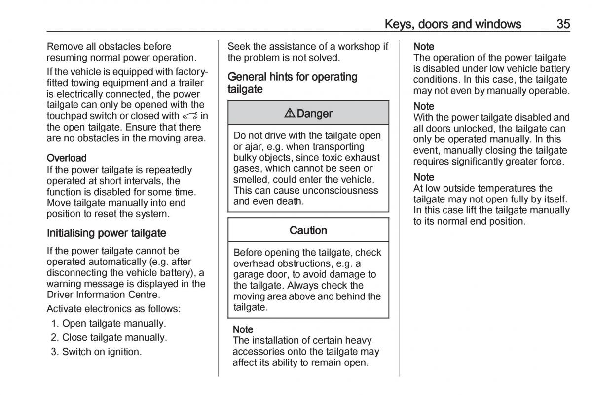 Opel Grandland X owners manual / page 37