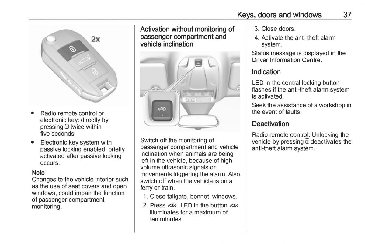 Opel Grandland X owners manual / page 39