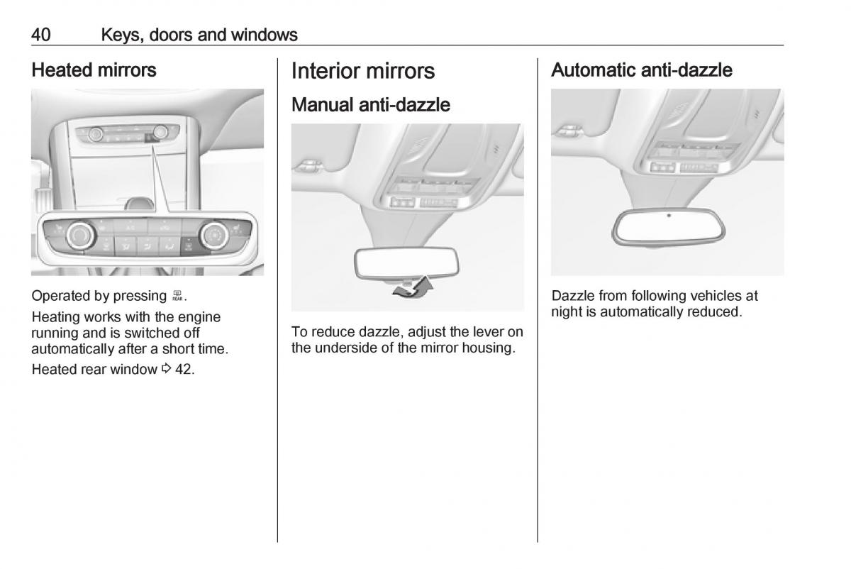 Opel Grandland X owners manual / page 42