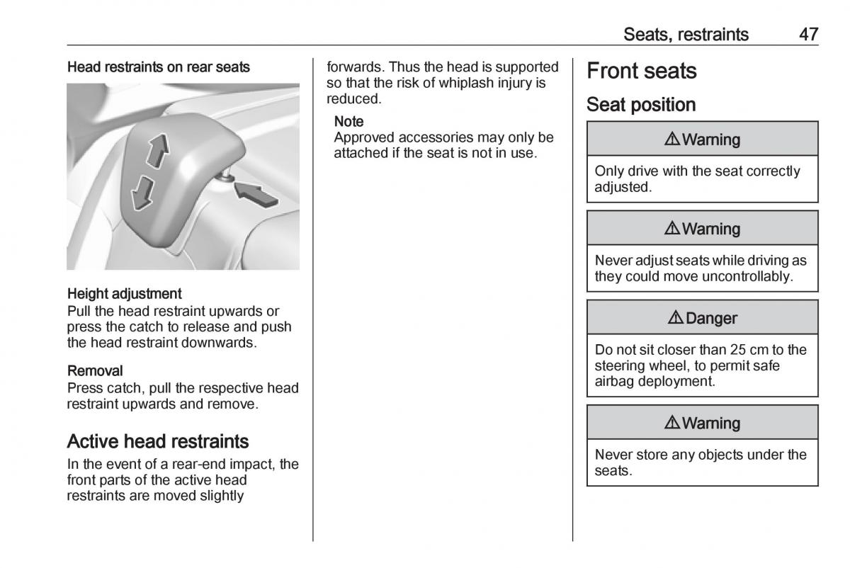 Opel Grandland X owners manual / page 49